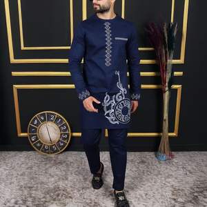 <span class=keywords><strong>M</strong></span>-4XL afrika erkek moda seti ilkbahar ve sonbahar uzun kollu üst ve pantolon Set - Product Image 5