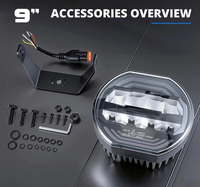 Feux de travail LED 9/7 pouces, ambre, DRL, Emark, 12V 24V, IP68, Extraljus, feux de conduite tout-terrain LED pour véhicule tout-terrain, ATV, camion