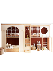 <span class=keywords><strong>Letto</strong></span> a Castello a Tre Letti per Camerette Bambini con Scale, <span class=keywords><strong>Letto</strong></span> a Soppalco a Due Piani, Design Personalizzato per Stanza di Gemelli - Product Image 5