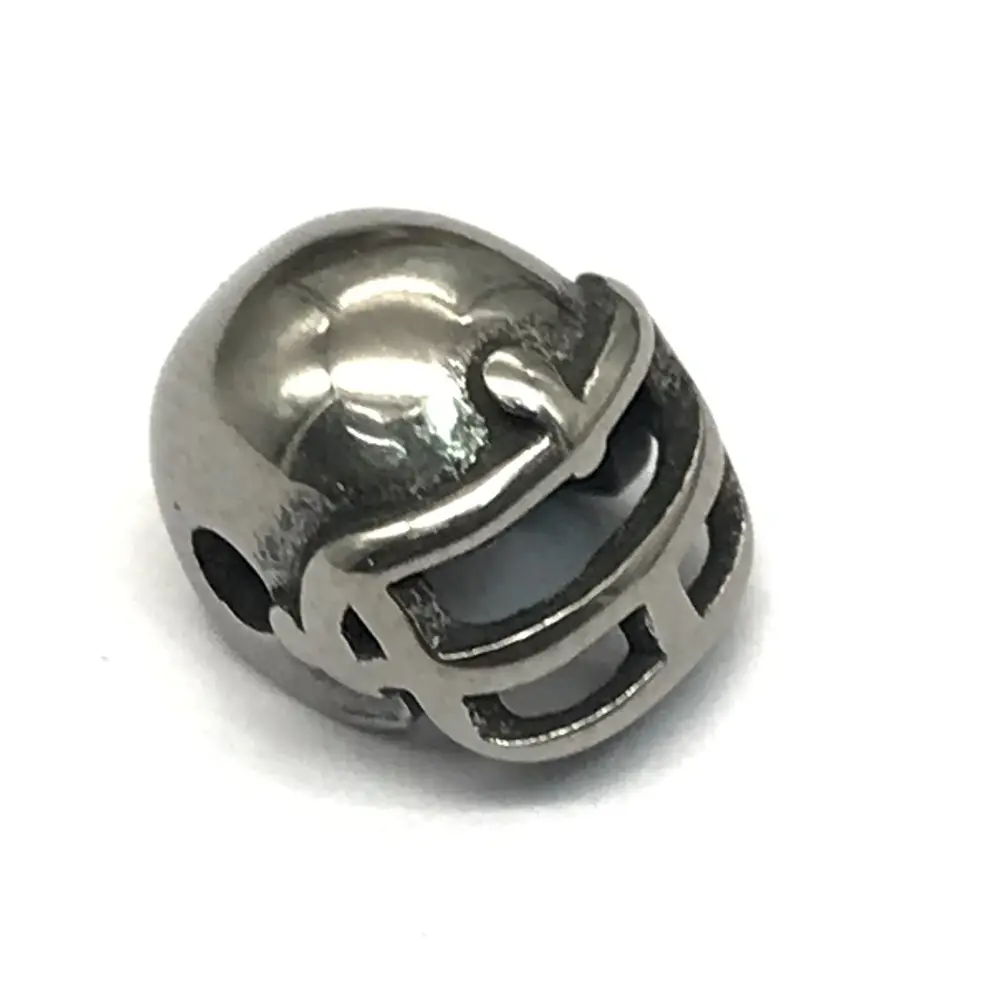 New thép không gỉ Spacer Bead Roman Mũ bảo hiểm đánh bóng lỗ kim loại hạt Charms cho Diy Vòng đeo tay trang sức làm phụ kiện