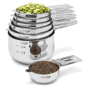 Wholesale Kitchen Gadgets 304 Stainless Steel <b>Measuring</b> <b>Cups</b> and Spoons <b>Set</b> of 13/14 for & Dry Ingredients - Product Image 1