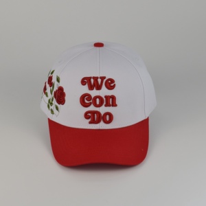 Casquette de baseball brodée florale 5 panneaux de haute qualité, nouveau design, en coton rayé, style bicolore tendance - Product Image 1