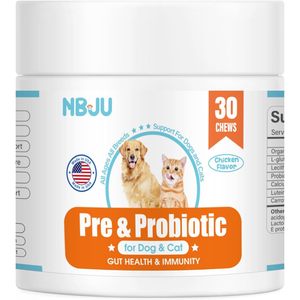 Masticables Probióticos NbjU para Perros y Gatos, Salud Digestiva, Apoyo Inmunológico, Todas las Edades, Tabletas Masticables Orgánicas - Product Image 3