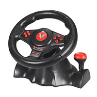 Volant de jeu de course filaire avec coque en plastique pour PS2/PC