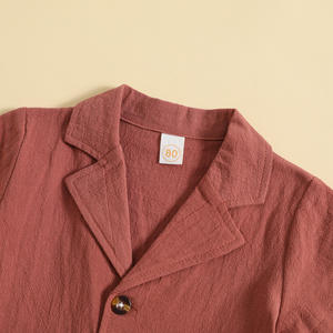 Ensemble de vêtements d'été 2 pièces en coton et <span class=keywords><strong>lin</strong></span> pour bébés et enfants, polo et <span class=keywords><strong>short</strong></span> simples et décontractés pour tout-petits - Product Image 4