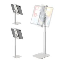 Support universel télescopique en aluminium pour tablette et téléphone, réglable en hauteur, support de bureau pour smartphones, tablettes, iPad, en métal, pour diffusion en direct
