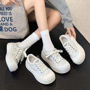 Thick-soled versatile lace-up oversized casual shoes, 2026 new Korean version, colored leather sports shoes - Product Image 5