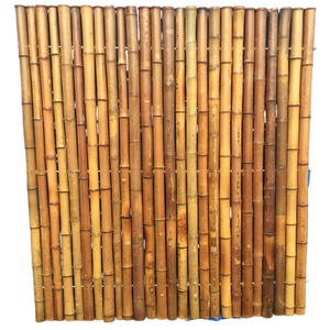 Panneau de clôture en bambou carbonisé brun, écologique, résistant à la décomposition, pour chantier et jardin - Product Image 1