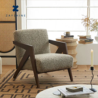 Fauteuil inclinable en tissu velours rétro français Zayshine, salon, chambre à coucher, pieds en bois massif, villa, café, fauteuil de détente