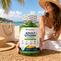 Complément alimentaire pour adultes, végétalien, sans gluten, sans sucre ajouté, soutien immunitaire, mémoire et sommeil, énergie, santé osseuse, multivitamines en gummies