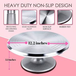 ชุดอุปกรณ์ตกแต่งเค้ก 210 ชิ้น พร้อมจานหมุนอะลูมิเนียม - Product Image 3