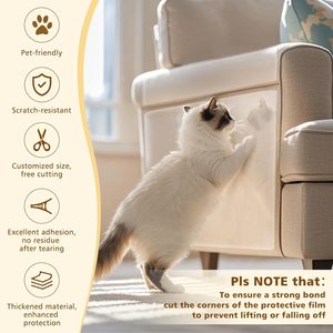 Free Sample Cat Scratch Deterrent <strong>Tape</strong> Cat Scratch Furniture Protector Clear Double Sided Anti Scratching Sticky for Furniture - Product Image 5