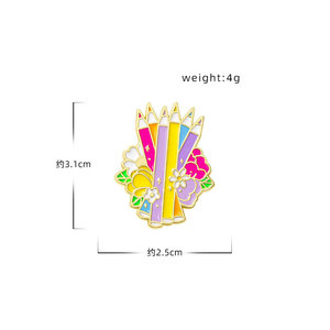 Cadeaux promotionnels de la Journée des enseignants au crayon épinglettes personnalisées à bas prix en émail dur et souple pour accessoires - Product Image 4