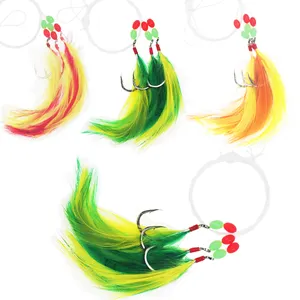 3 pz/set in acciaio al carbonio sgombro tacchino piuma Bass Lure Pesca Sabiki Rig gancio Pesca Pesca Sabiki Sabiki Sabiki - Product Image 1