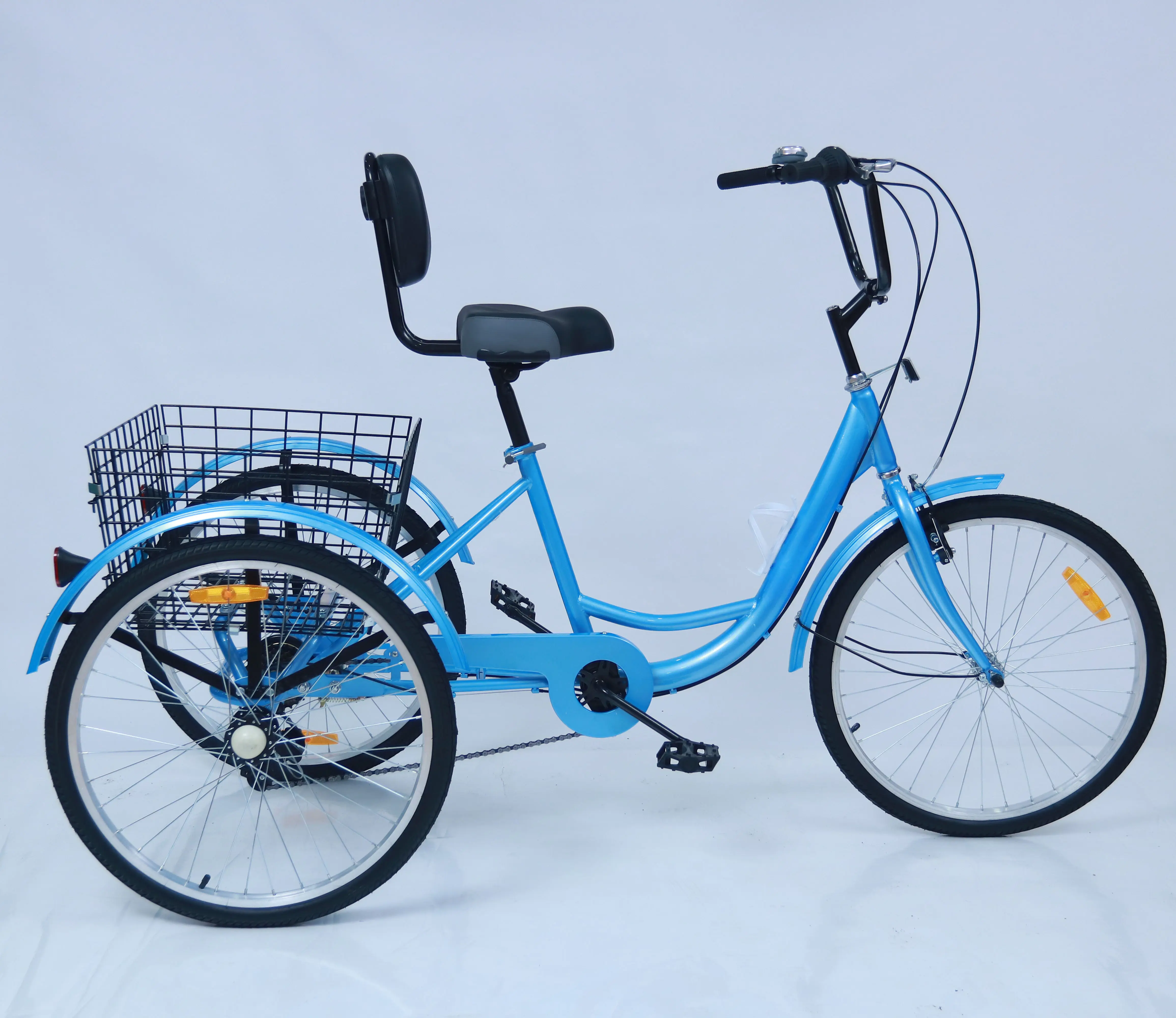 Yetişkin alüminyum alaşımlı çerçeve üç tekerlekli bisiklet yetişkin 3 tekerlekli Trike kargo çekçek pedalı bisiklet üç tekerlekli bisiklet