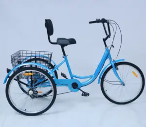 वयस्क एल्यूमीनियम मिश्र धातु फ्रेम तिपहिया वयस्क 3 पहिया Trike कार्गो रिक्शा पेडल बाइक Tricycle
