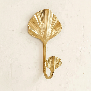 Golden Shell Wall Hook Bohemian Style Metal Coat Rack for Wall Mounting Decorative Hook with Rust Resistant Finish - Product Image 1