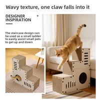 Griffoir pour chat, structure d'escalade et nid intégrés en carton ondulé haute densité, surdimensionné, pour le tranchage des griffes et la détente