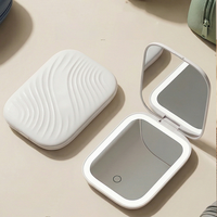 Miroir de maquillage à LED avec lumière tricolore, taille mini, écran tactile, style bureau, cadre en plastique, emballé