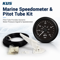 Speedometer Tipe Tekanan Presisi Tinggi 12V 24V 0~35/55/65MPH dengan Tabung Pitot untuk Kapal