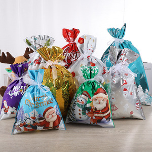 Sac cadeau de bonbons de Noël personnalisé Décorations de Noël Père Noël Emballage de <span class=keywords><strong>biscuits</strong></span> de Noël Sacs à cordon de Noël - Product Image 1