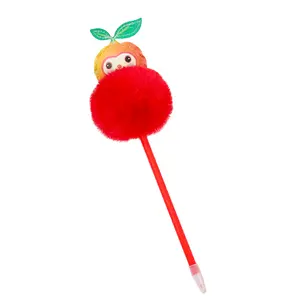Creative cute animal furball pen Fashion simple plush ballpoint pen cartoon personality craft gift pen