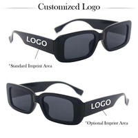 Lunettes de soleil de haute qualité, marque UV400, petites lunettes carrées rectangulaires, lunettes de soleil rétro unisexes, lunettes de soleil de créateur tendance