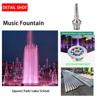 Fontaine musicale circulaire commerciale de grande envergure avec LED jaunes, en acier inoxydable doré, contrôle intelligent DMX512 pour spectacle de place publique