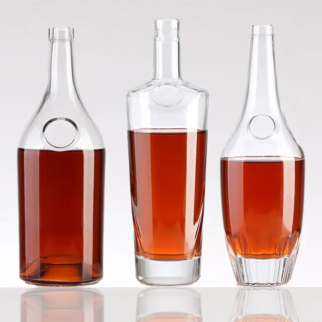 Werksdefinierte Brandy-Glasflasche 700 ml 750 ml 1000 ml französische Xo-Glas-Spirituosenflasche klarglasflasche
