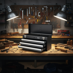 Caja de Herramientas Metálica Vevor de 20.5 Pulgadas con 3 Cajones, Organizador Negro para Taller - Product Image 2