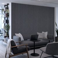 Panneau acoustique en bois WYRAX noir 3000x600x21mm avec feutre en polyester PET pour l'absorption acoustique des halls d'ascenseurs et la décoration murale