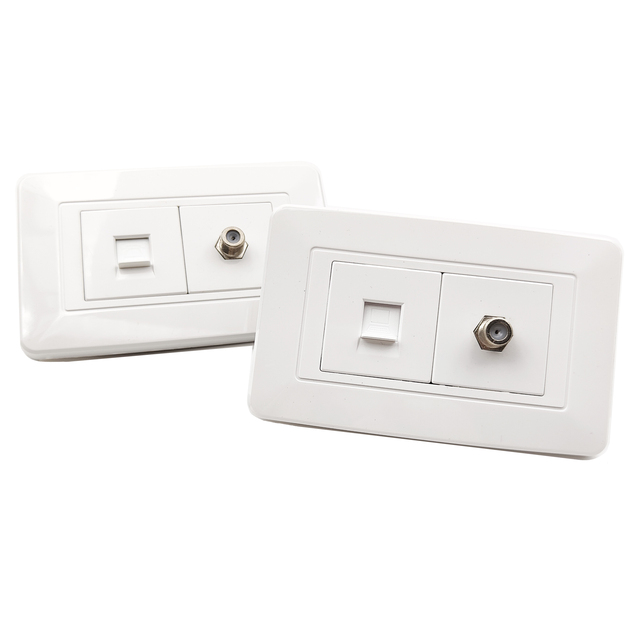Portable Satellite Telephone Computer Wall Socket Household Electrical Accessories America Standard TEL LAN 110-250V AC Standard