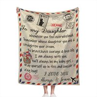 Cadeau pour mère et fille, jet personnalisé, imprimante, couverture d'enveloppe en flanelle