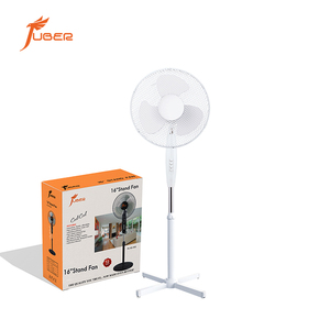 Ventilateur sur pied électrique pour hôtel, 16 pouces, en aluminium, avec moteur, 3 vitesses, hauteur réglable et oscillation - Product Image 1
