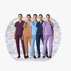 Offre Spéciale – Ensembles d'uniformes médicaux unisexes en denim Spandex/Polyester personnalisés avec détection d'aiguilles pour infirmières et personnel hospitalier - Product Image 3