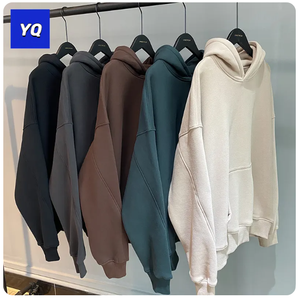 เสื้อฮู้ดดี้ผู้ชายไซส์ใหญ่พิเศษ ผ้าฟลีซหนานุ่ม 100% คอตตอน 400 กรัม พิมพ์โลโก้ตามสั่งคุณภาพสูง YQ - Product Image 2