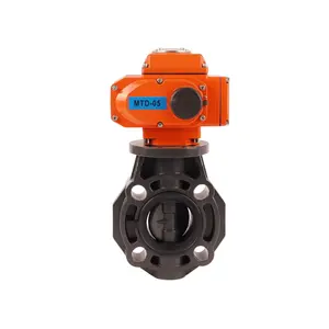 EPDM UPVC Failsafe To Close Wafer Electric Motorized Water Treatment Flow Control Actuator RS485 Butterfly Valve