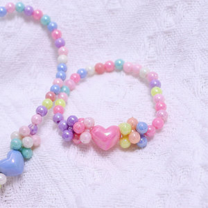 Collar con cuentas en forma de corazón, gargantilla estilo caramelo de color pastel, joyería de moda para fiestas - Product Image 4