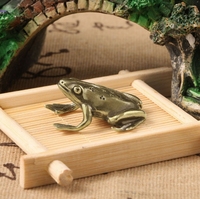 Mini grenouille en laiton antique ornements grenouille jouets artisanat en métal