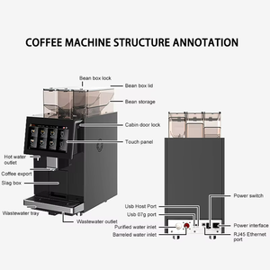 Máquina de Café Automática con Pantalla Táctil y Gran Capacidad para Granos, Produce 300 Tazas por Día - Product Image 4