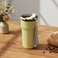 Tasse isotherme classique en acier inoxydable de 400 ml avec poignée et couvercle, double paroi, sans BPA, pour café et eau bouillante – Offre spéciale