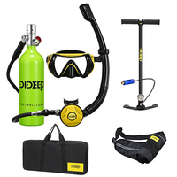 Kit de Plongée Sous-Marine X4000Plus 1L avec Bouteille d'Air, Détendeur, Sangle, Masque, Pompe et Sac de Transport