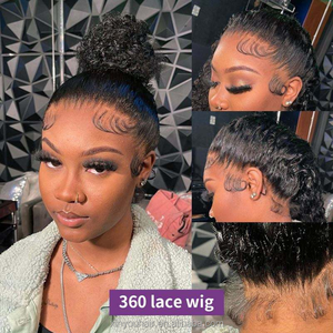 Peluca invisible Strap 360 Glueless Ready Wear Go con bordes rizados de ondas de agua de encaje HD y línea de cabello negra para mujer - Product Image 4
