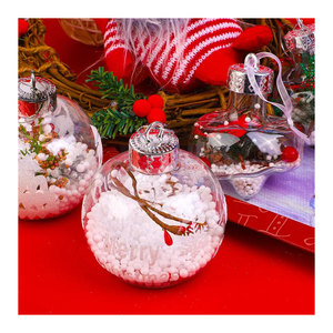 Weihnachtskugel bruchsicher Baumdekoration Zierbild PET durchsichtige füllbare weiche hängende Blase aus Kunststoff umweltfreundlich