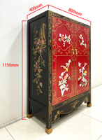 Meuble de salon antique multi-usages en bois massif laqué, peint à la main, style médiéval, finition dorée, écologique, pour ferme et appartement