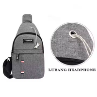 Boce Custom Logo Oortelefoon Gat Waterdichte Sport Schouder Sling Crossbody Mannen Borst Tas Heren Sling Bag
