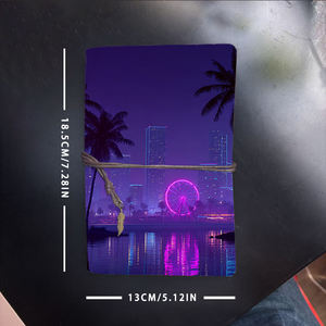 Cuaderno Vintage A6 con cierre de corbata 80 hojas de papel extraíble Regalo perfecto para notas de reunión del cliente con palmeras Ferris - Product Image 6