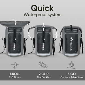 Sac à dos imperméable de 35 L pour la randonnée, sac étanche à enroulement, sac de camping en PVC avec poche pour téléphone, pour la pêche et les voyages - Product Image 2