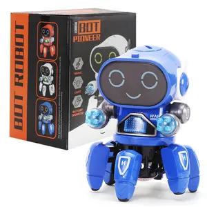 Robot de danse intelligent électrique Amazon, Mini lampes Flash Humanoid, Six griffes, marche, musique, lumière, jouet pour enfants