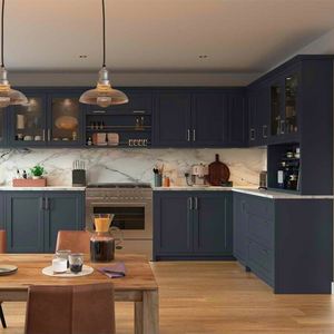 China Suppliers Modern Italian <b>Kitchen</b> <b>Furniture</b> with Grey Color <b>Kitchen</b> Cabinet PVC <b>Kitchen</b> Cabinets - Product Image 6